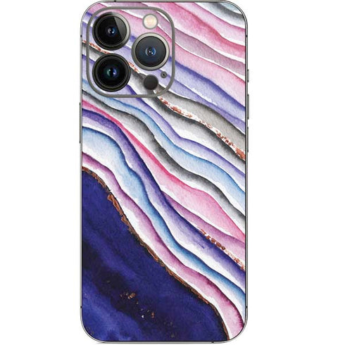 Violet Watercolor Geode iPhone 14 Pro Skin